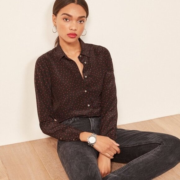 NEW Reformation Ruth  Silk Top Size XS - Picture 1 of 7